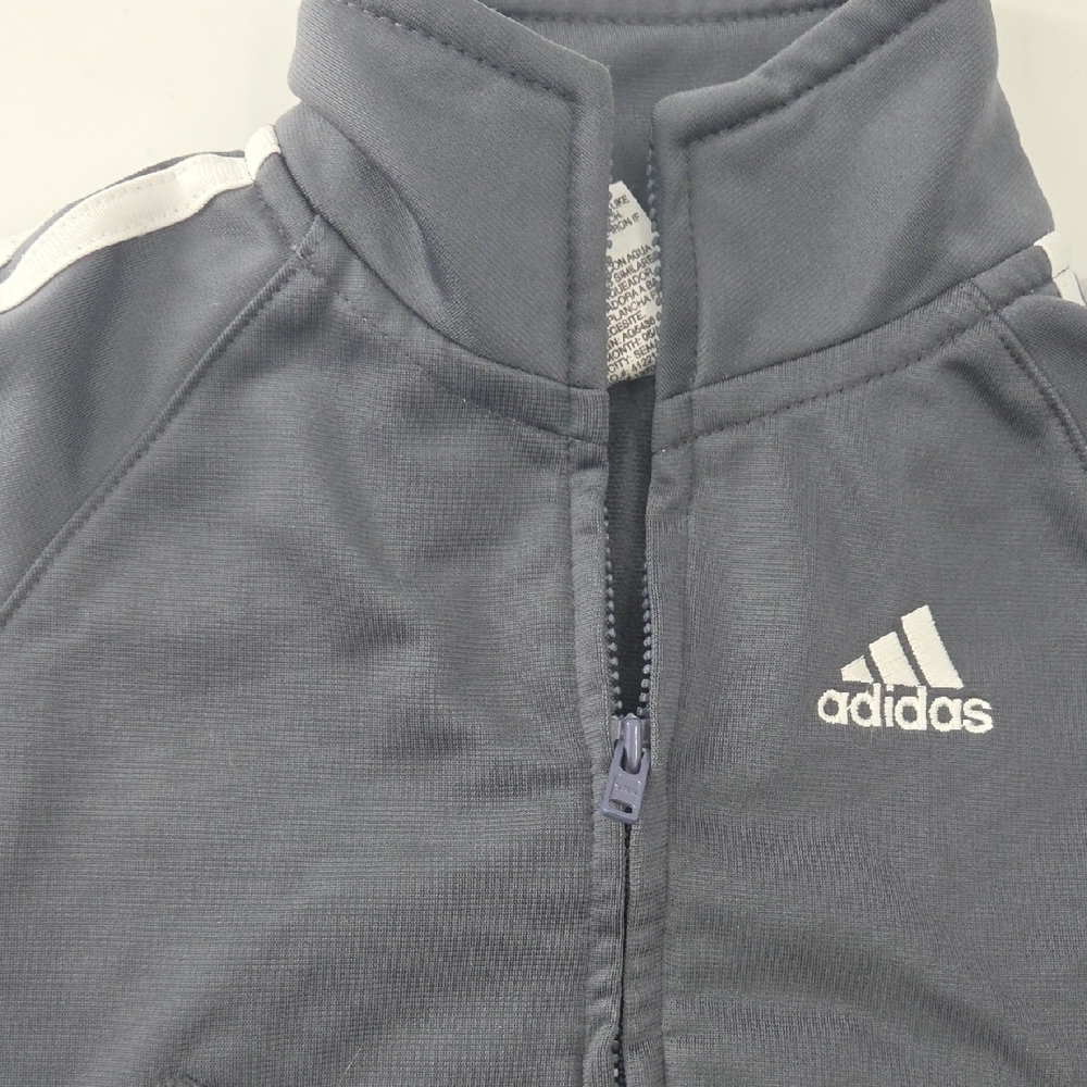 Adidas Kids Tracksuit - Dark Gray with White Stripes - Picture 12 of 15